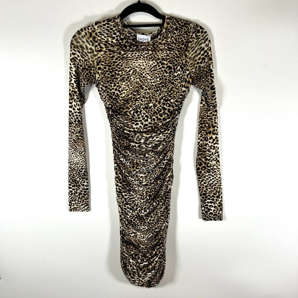 SNDYS x Revolve Skin Leopard Bodycon Maxi Dress Size XS Sexy Designer‎ Going Out